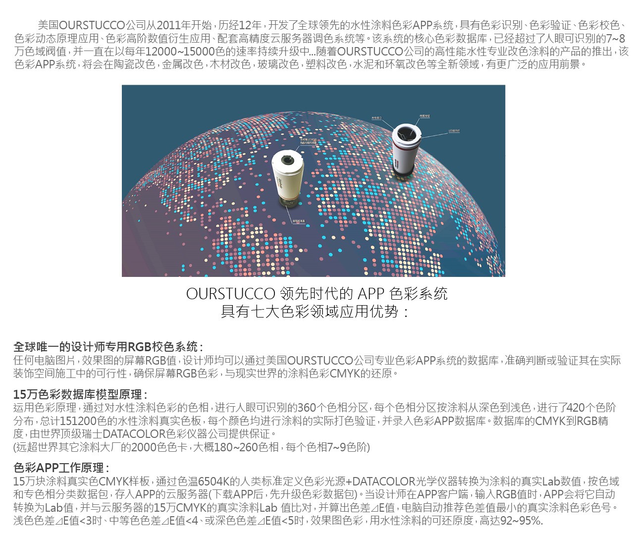 OURSTUCCO领先时代的APP色彩系统 具有七大色彩领域应用优势